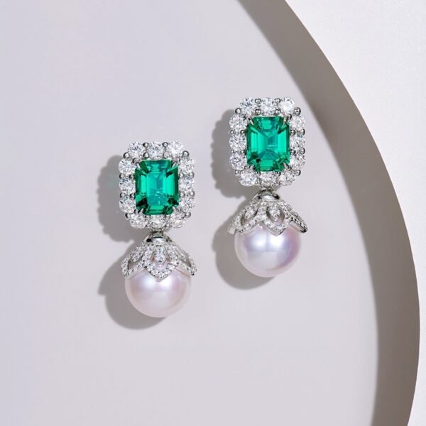 Simulated Emerald Full Zircon Open Ring Jewlry For Women