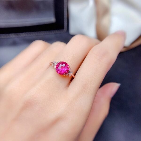 Elegant Red Zircon  Jewelry Set: Pendant Necklace and Ring - Perfect for Formal Events and Gift Giving - 图片 5