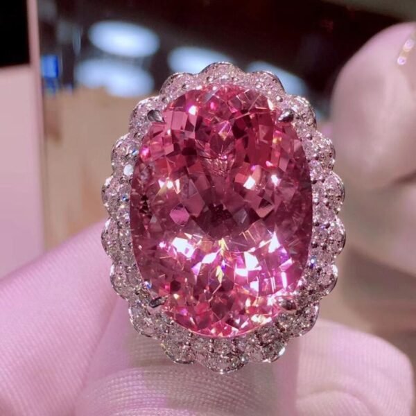 Pink Zircon Ring For Woman