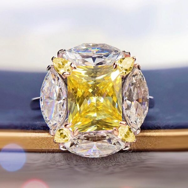 Pink Zirconium Golden Zirconium Open Ring