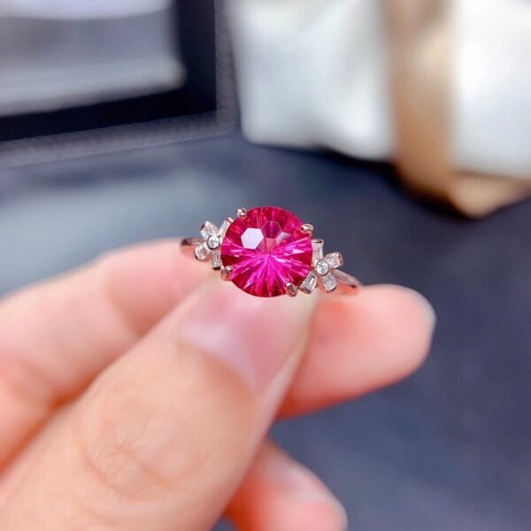 Elegant Red Zircon  Jewelry Set: Pendant Necklace and Ring - Perfect for Formal Events and Gift Giving - 图片 6