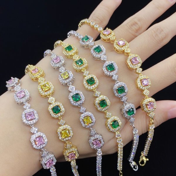 Princess Square Style Fashion Jewelry Zircon Bracelet